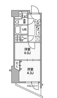 東京都北区田端2【マンション】の間取り
