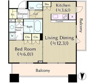 東京都渋谷区渋谷1【マンション】の間取り