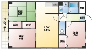 ハイツゴールド【2階】の間取り