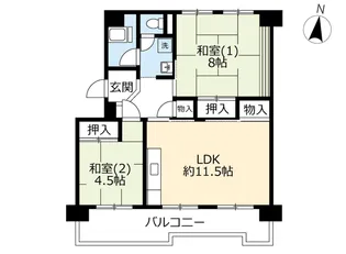 UR洛西境谷東【3階】の間取り