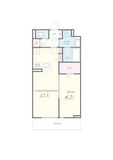 東京都府中市西府町1【アパート】の間取り