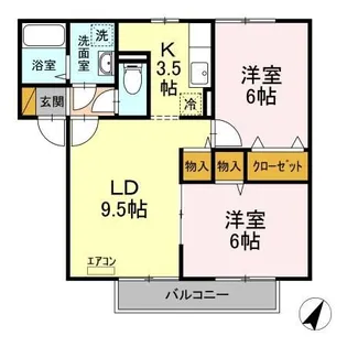K’SシャンブルV【2階】の間取り