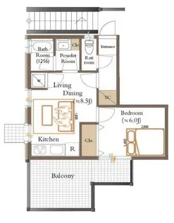 ザスタンダードアパートメント【2階】の間取り