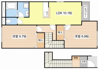 グローリーII B棟【2階】の間取り