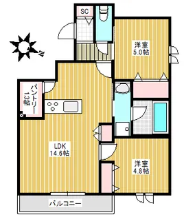 NOBEL中落合【2階】の間取り