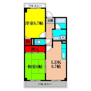 大阪府大阪市東淀川区上新庄2【マンション】の間取り