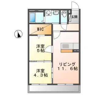 岐阜県可児市東帷子【マンション】の間取り