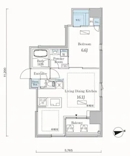 カーサスプレンディッド麻布十番【13階】の間取り