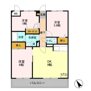 ローズ・ウッド【3階】の間取り