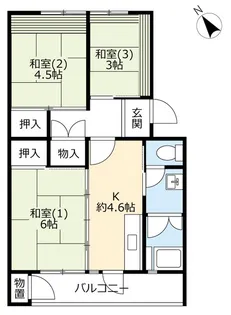 UR小栗栖北【5階】の間取り