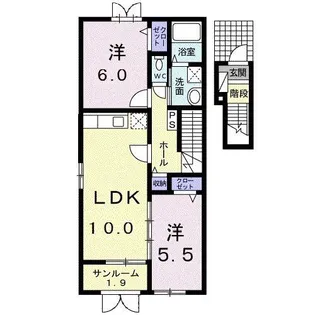 エレー・F【2階】の間取り