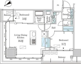 JP noie 蔵前【18階】の間取り
