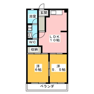 サンハイム桐山【2階】の間取り