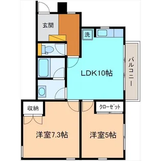 ビューハイム桜川【3階】の間取り