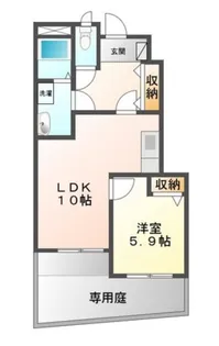 ユーヴィレッジ【1階】の間取り