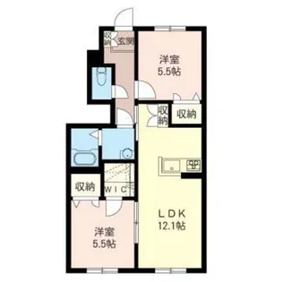 フォレナA・B【1階】の間取り