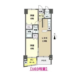 エーデルワイス【1階】の間取り