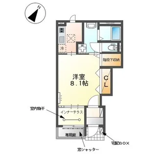 ラ・クレアージュ【1階】の間取り