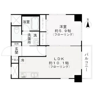 クレール鳩の湯【3階】の間取り