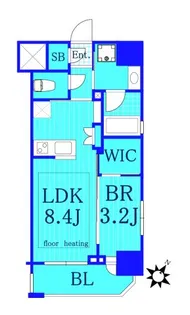 グローベル横浜伊勢佐木町【7階】の間取り