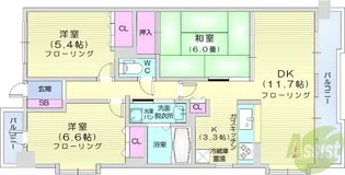 東仙台六番館【3階】の間取り