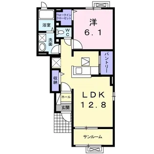 ヒルサイド【1階】の間取り