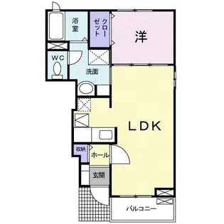 ソレアードB【1階】の間取り
