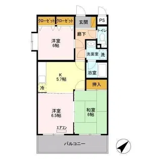 グランデージ長浦【3階】の間取り