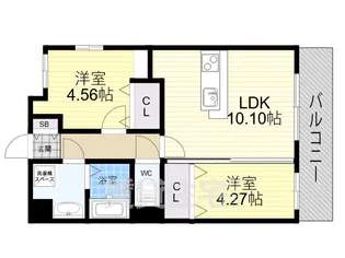 GRANDSTEADY西中島【2階】の間取り