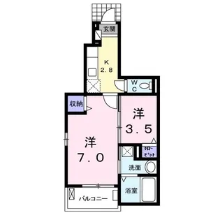 ジュネスFA【1階】の間取り