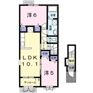 サン ジャスミンB【2階】の間取り