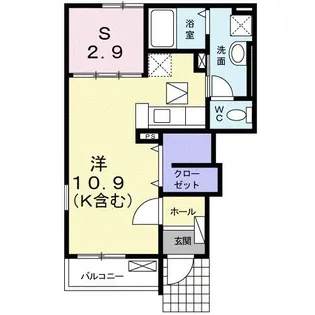 フェリーチェルーナ【1階】の間取り