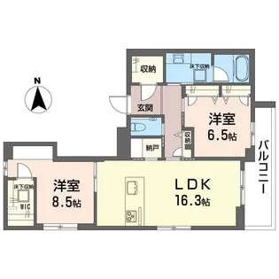 SUレジデンス若松町【1階】の間取り