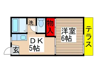 メゾン勝田台B棟【1階】の間取り