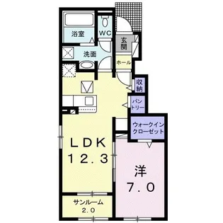レーヌ壱番館【1階】の間取り