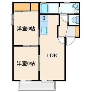 パルテールB【2階】の間取り
