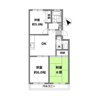 リバーサイドハイツ3号棟【2階】の間取り