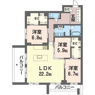 ルクセント【3階】の間取り