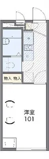 レオパレスグリーンフォレストB【1階】の間取り