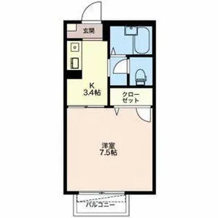 リヴェール壱番館【2階】の間取り