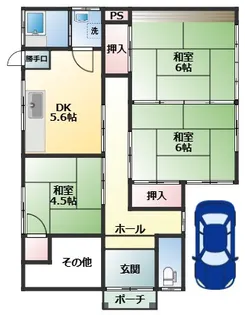 新潟県新潟市東区山の下町【一戸建】の間取り