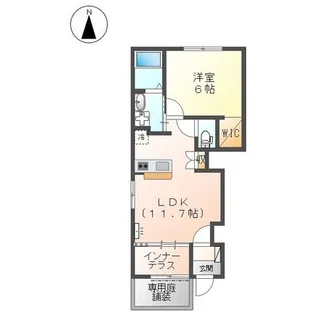 ルーエ大彦【1階】の間取り