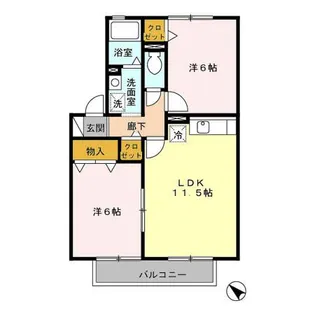 ウィルモアセゾン【2階】の間取り