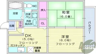 サンライフてらさき【2階】の間取り