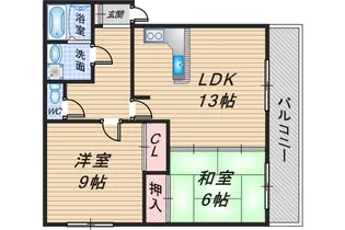 2LDKの間取り画像
