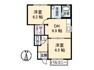 シャーメゾンJUNO A棟【1階】の間取り