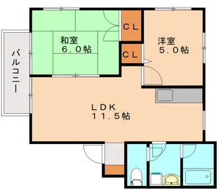 ピースブリック A棟【2階】の間取り