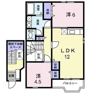 奈良県磯城郡田原本町大字新町【アパート】の間取り