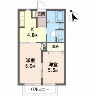シャーメゾン若葉A【2階】の間取り