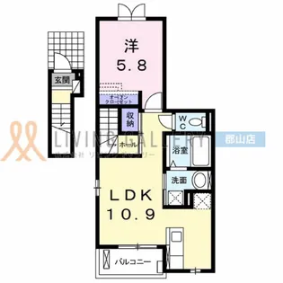 福島県郡山市安積町長久保1【アパート】の間取り